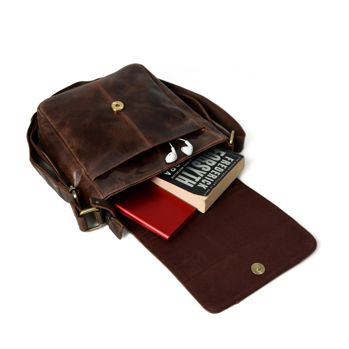 Unique Personalized Brown Leather Crossbody Bag Customized Gifts for Men by Groovy Guy