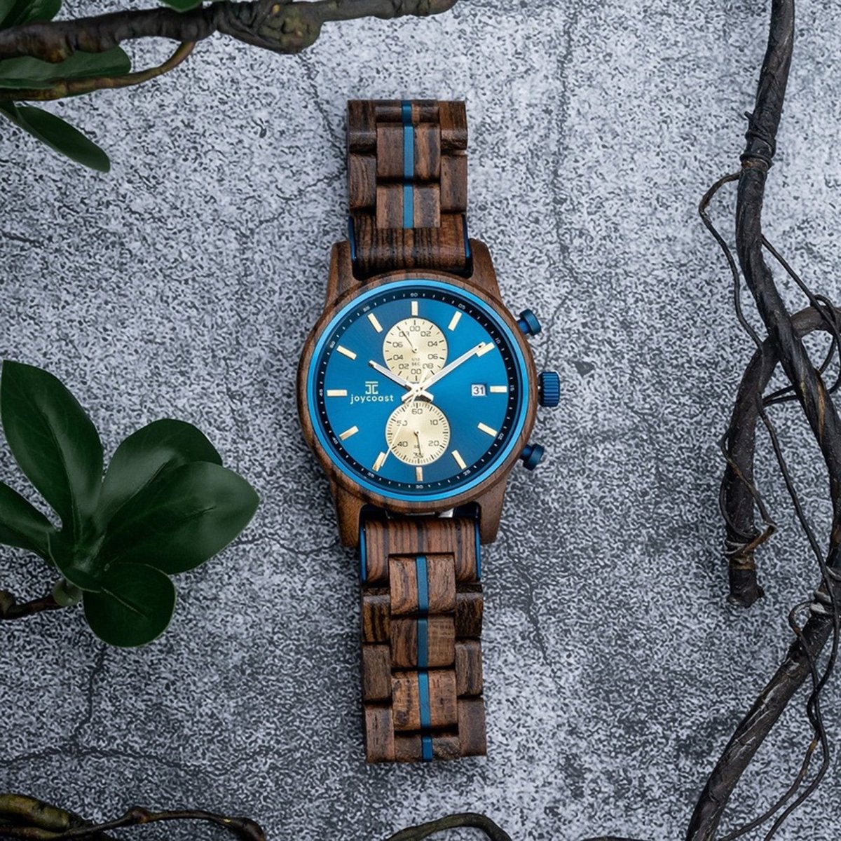 Unique Personalized Aries | Zebrawood Chronograph Customized Wooden Watch Gifts for Men by Groovy Guy