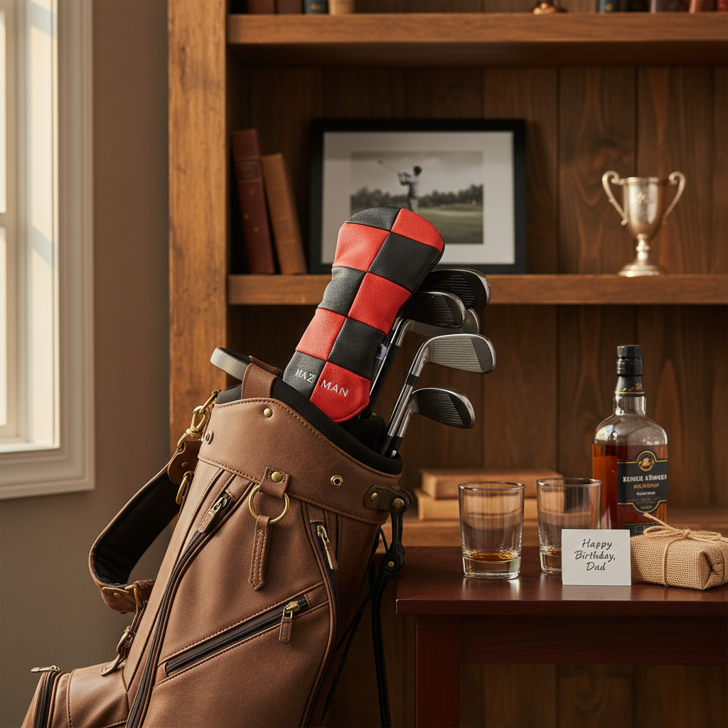 Checkerboard Personalized Golf Driver Head Cover