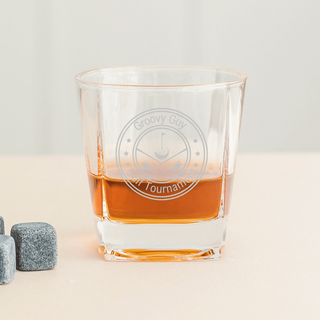 Unique Personalized Swing 'n Sip Golf Whiskey Glass Customized Golf Outing Gifts for Men by Groovy Guy