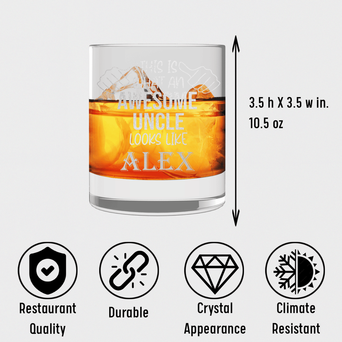 Unique Personalized Awesome Uncle Looks Like Whiskey Glass Customized Uncle Pint Glasses Gifts for Men by Groovy Guy