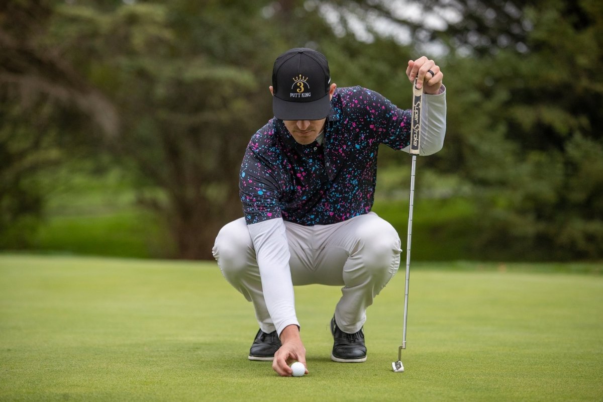 Unique Personalized Paint Splatter Polo Black Customized Gifts for Men by Groovy Guy