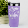 Light Purple Basketball Tumbler With Basketball Moms Daily Grind Design
