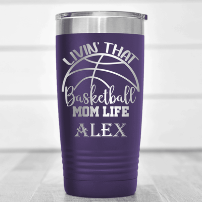 Purple Basketball Tumbler With Basketball Moms Daily Grind Design