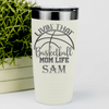 White Basketball Tumbler With Basketball Moms Daily Grind Design