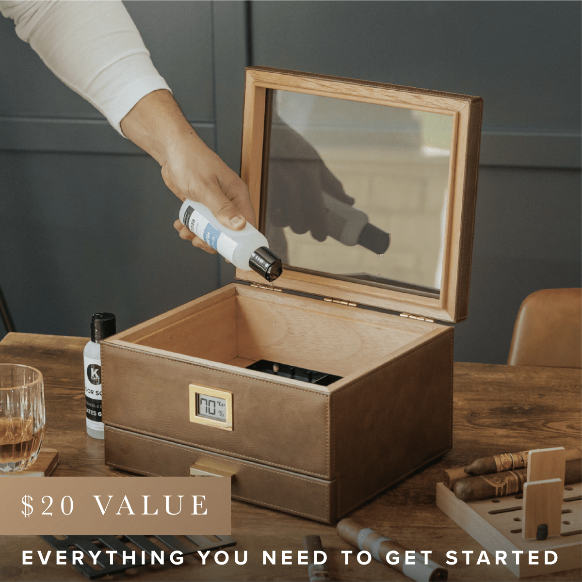 Unique Personalized Belmont Glass Top Humidor Customized Humidor Gifts for Men by Groovy Guy