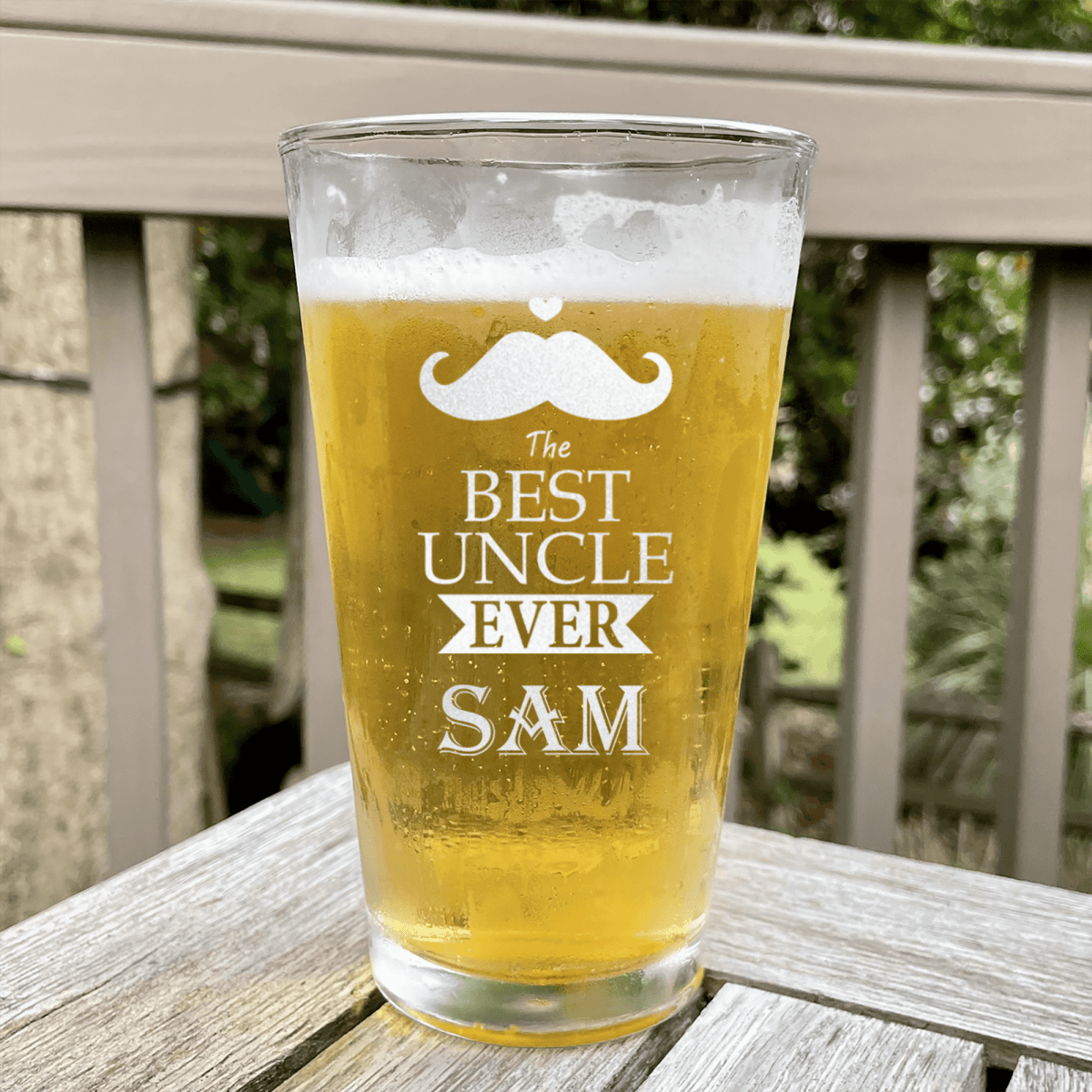 Unique Personalized Best Uncle Ever Pint Glass Customized Uncle Pint Glasses Gifts for Men by Groovy Guy