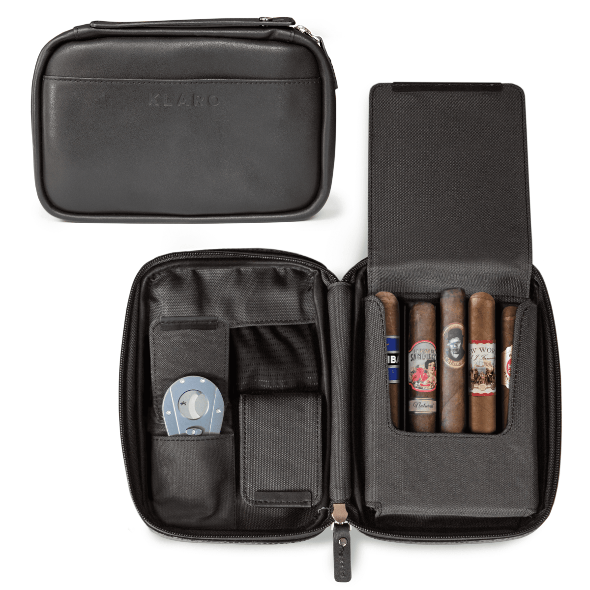 Unique Personalized Flint Travel Leather Cigar Case Customized humidor accessory Gifts for Men by Groovy Guy