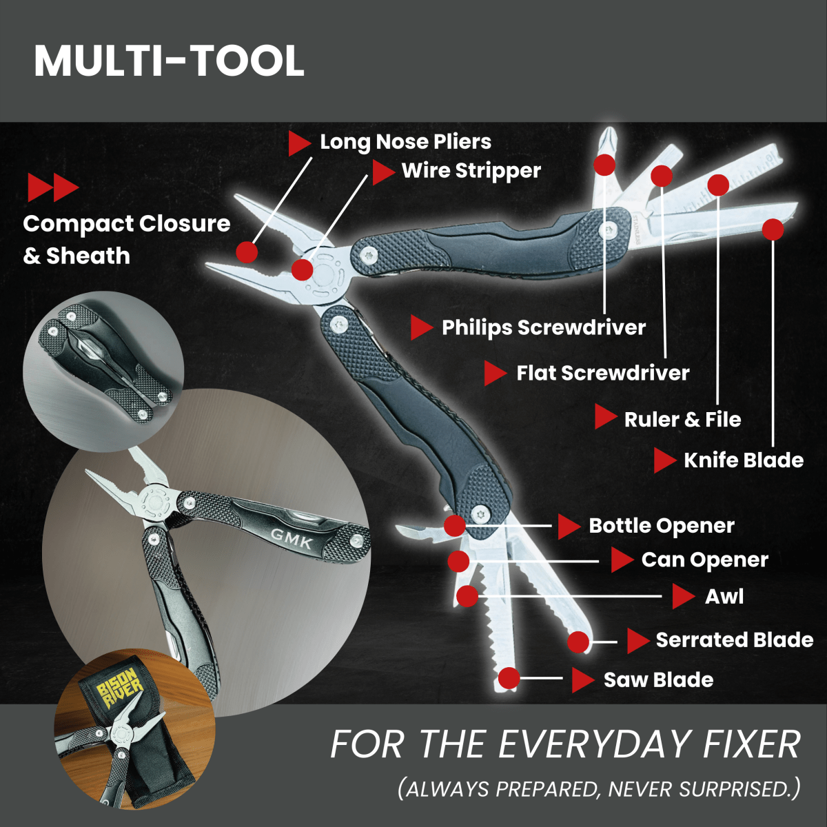 Unique Personalized Ultimate Personalized Multi Tool Customized Tools Gifts for Men by Groovy Guy
