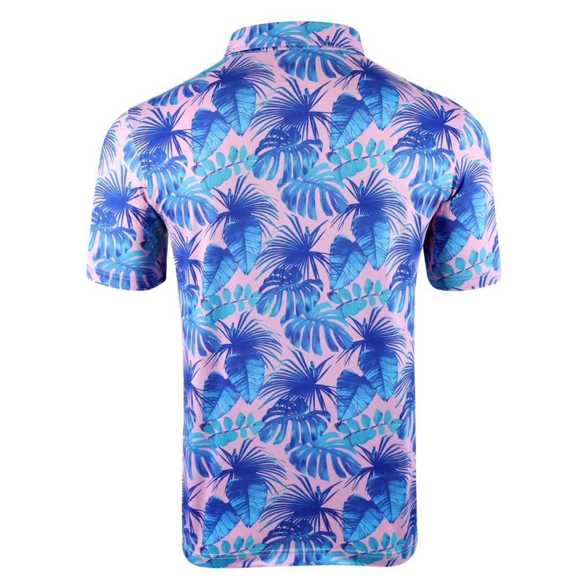 Unique Personalized Pink Palms Customized golf Polos Gifts for Men by Groovy Guy