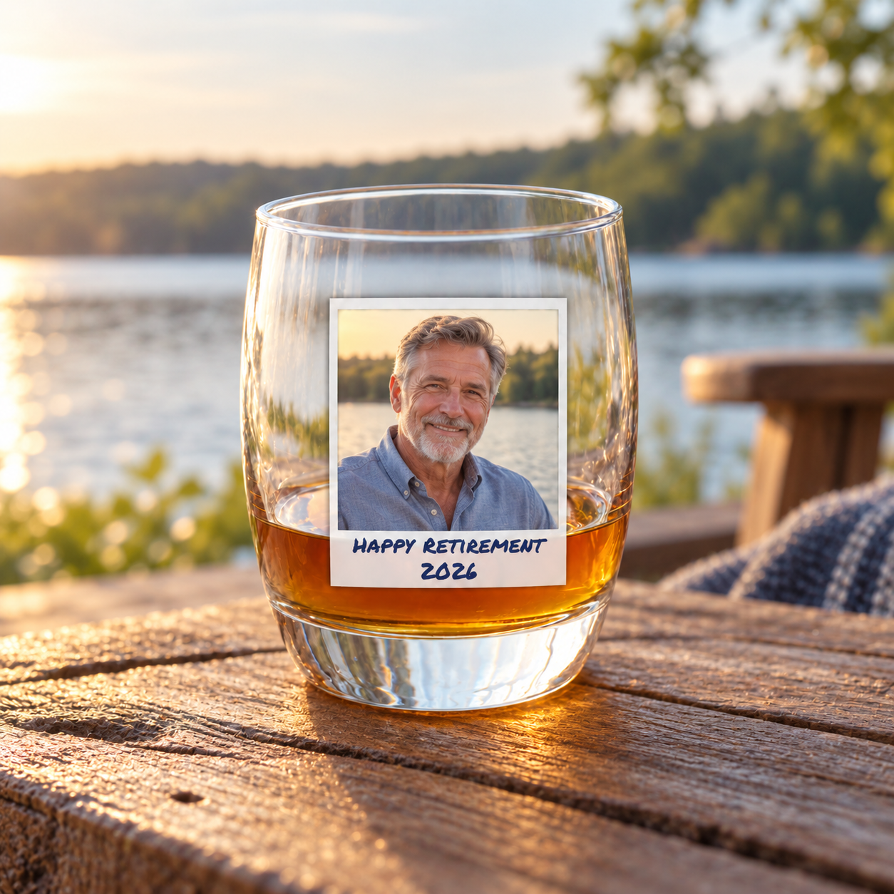 Custom Polaroid Whiskey Glass