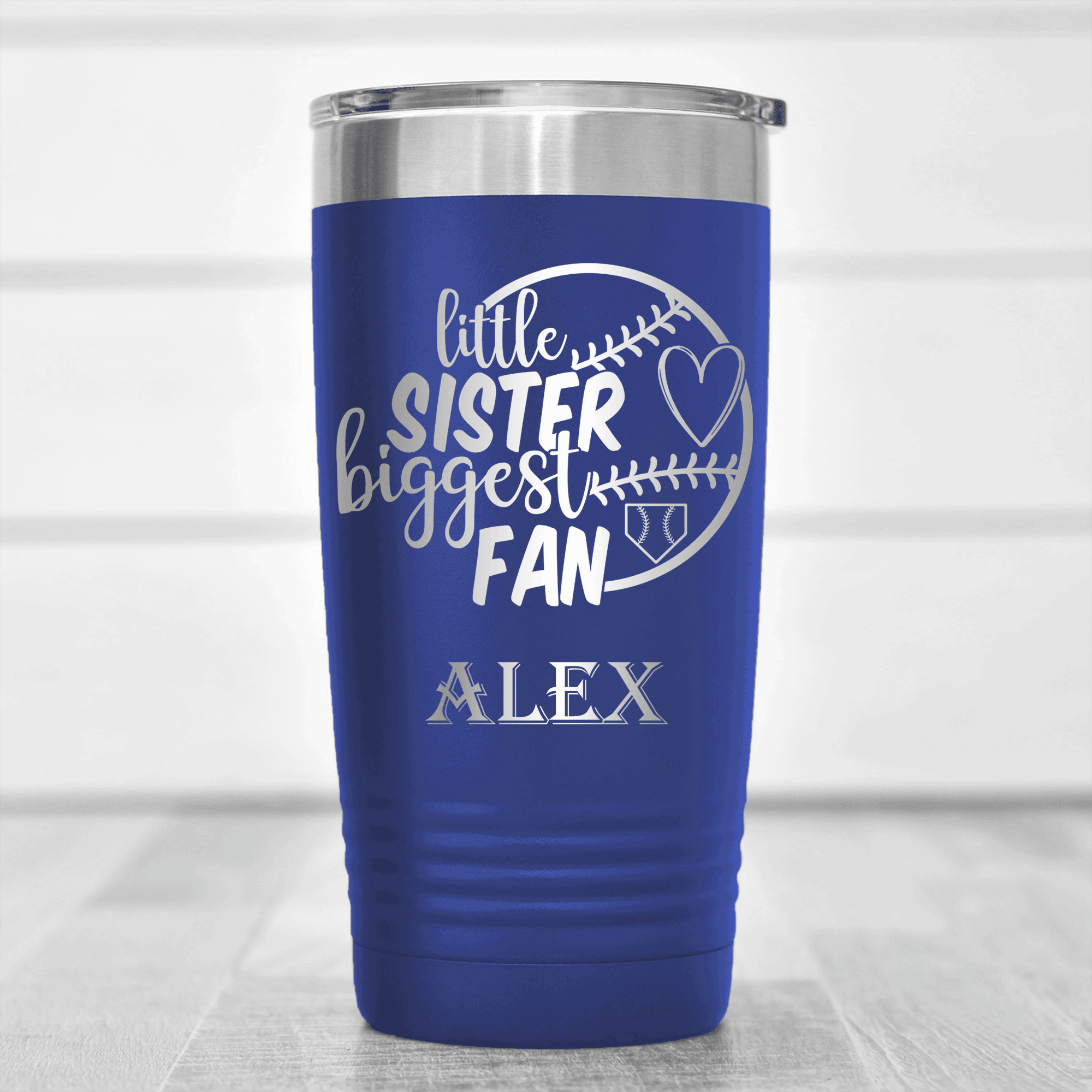 Blue Baseball Tumbler With Cheering From The Sidelines Sister Design