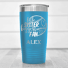 Light Blue Baseball Tumbler With Cheering From The Sidelines Sister Design