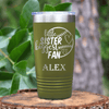 Military Green Baseball Tumbler With Cheering From The Sidelines Sister Design