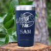 Navy Baseball Tumbler With Cheering From The Sidelines Sister Design