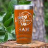 Orange Baseball Tumbler With Cheering From The Sidelines Sister Design