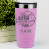 Pink Baseball Tumbler With Cheering From The Sidelines Sister Design
