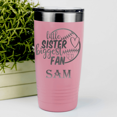 Salmon Baseball Tumbler With Cheering From The Sidelines Sister Design