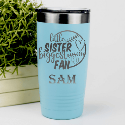 Teal Baseball Tumbler With Cheering From The Sidelines Sister Design