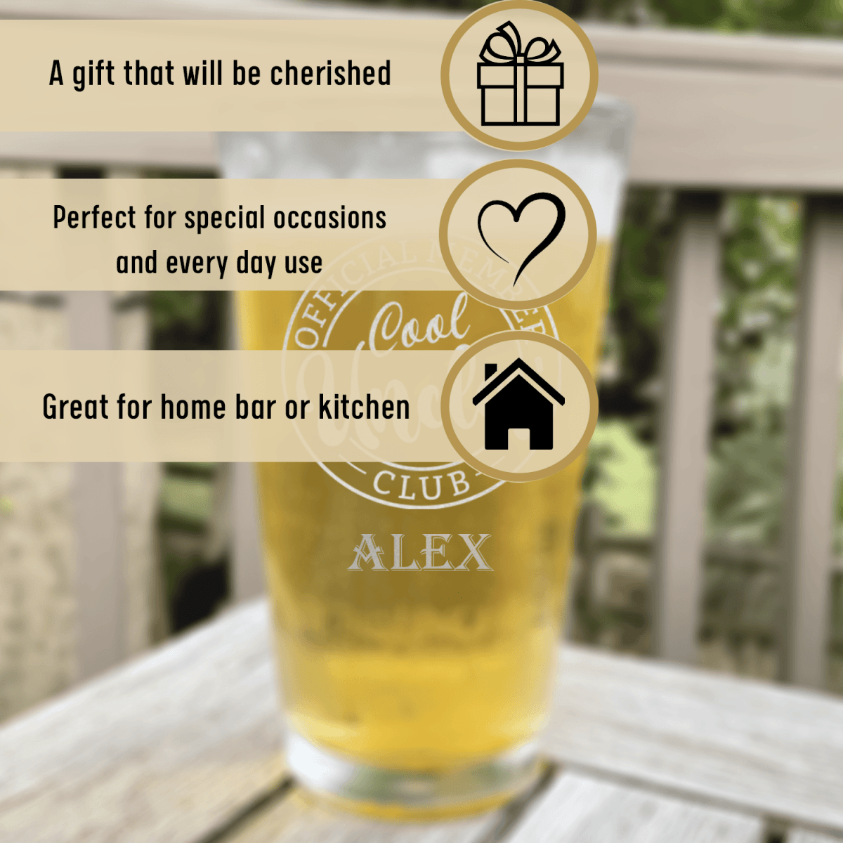 Unique Personalized Cool Uncles Club Pint Glass Customized Uncle Pint Glasses Gifts for Men by Groovy Guy