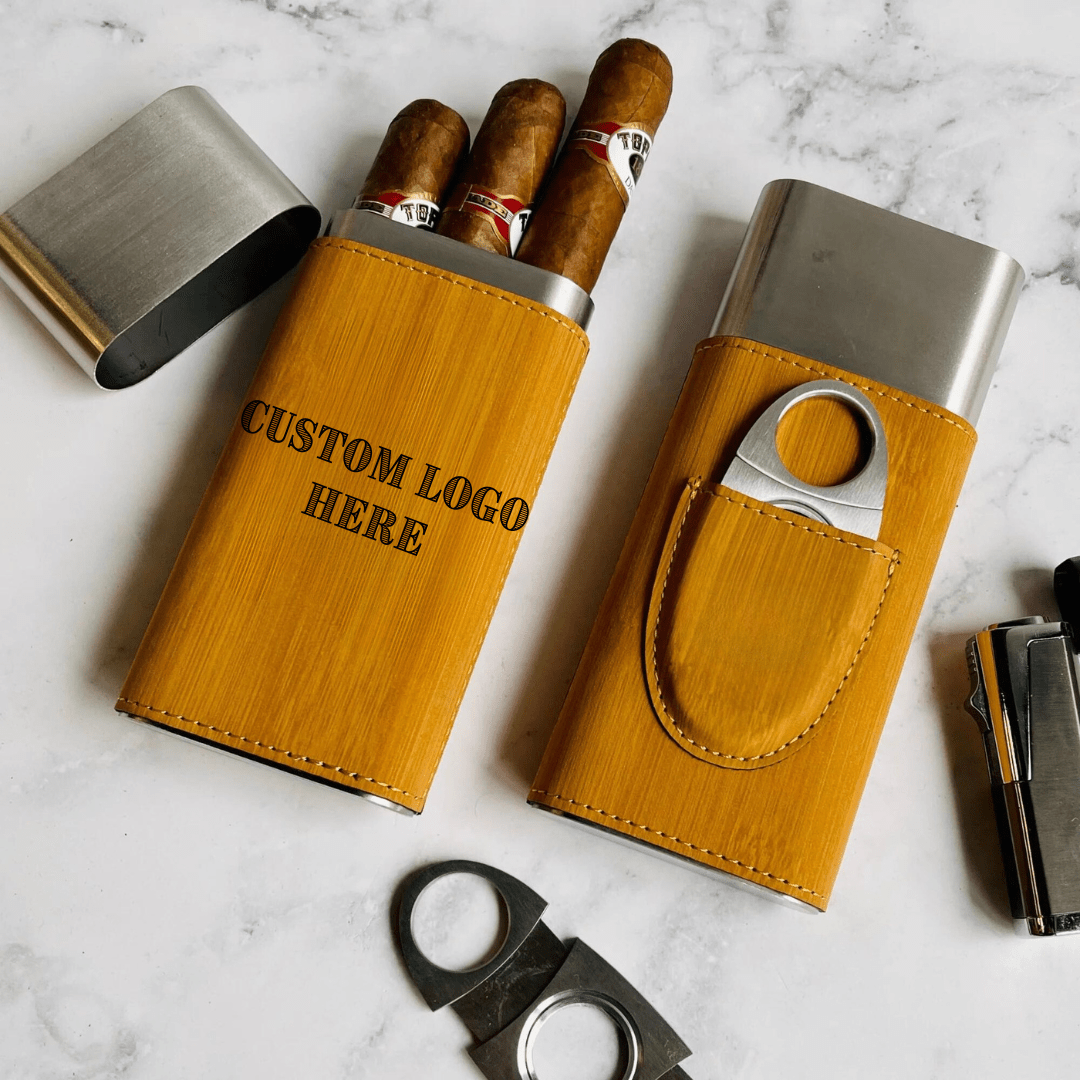 Unique Personalized Custom Logo Cigar Case Customized Cigar Case Gifts for Men by Groovy Guy