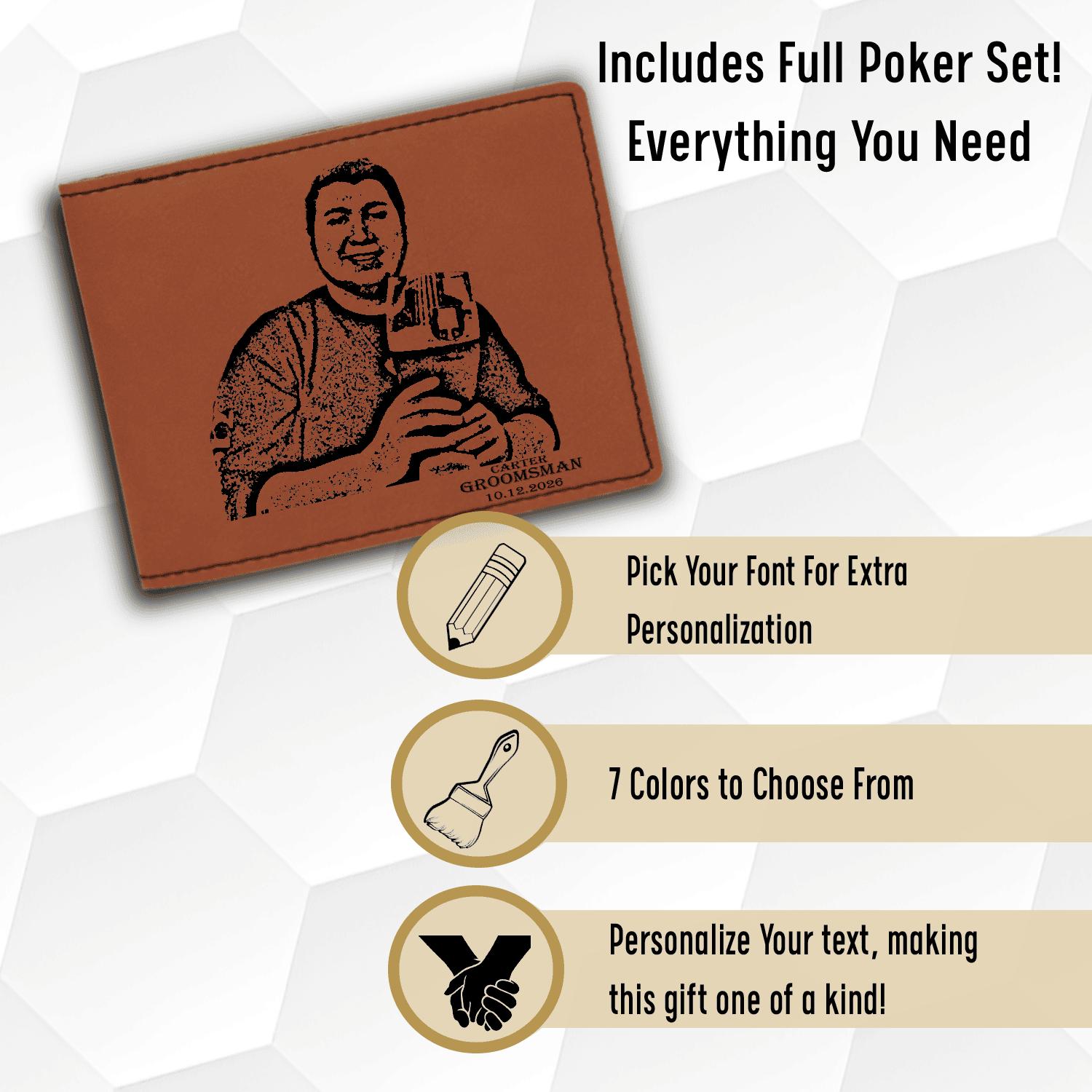 Unique Personalized Custom Groomsman Photo Customized Groomsman Leather Wallet Gifts for Men by Groovy Guy