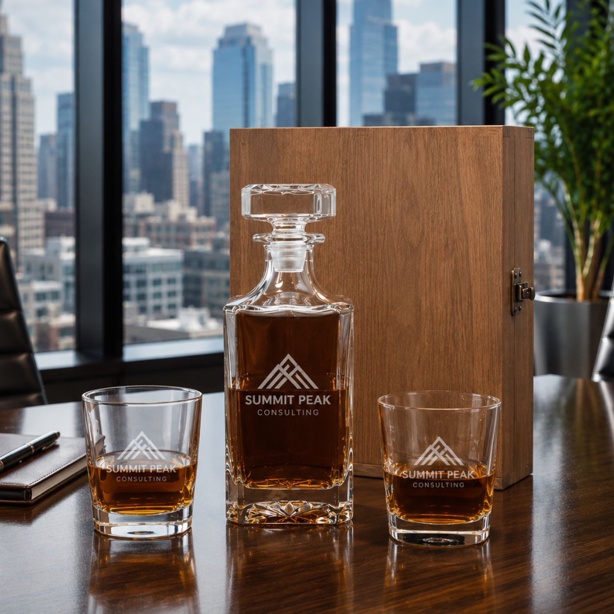 Custom Logo Whiskey Decanter Set
