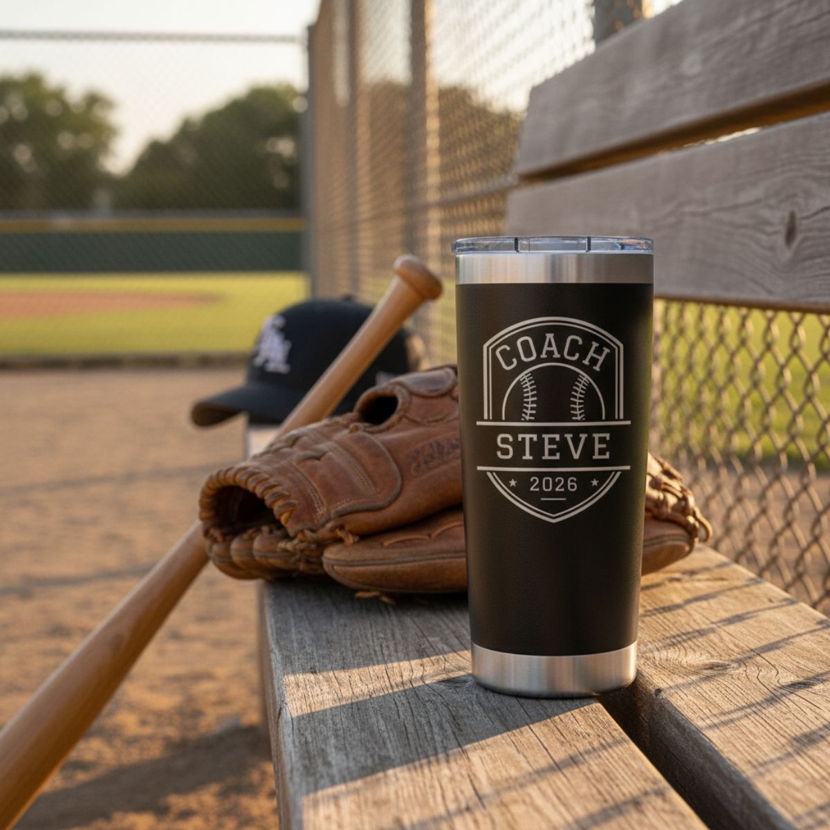 Personalized Baseball Coach Team Tumbler