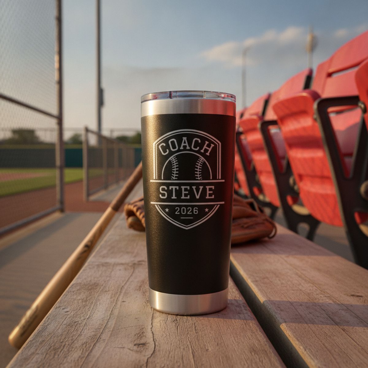 Personalized Baseball Coach Team Tumbler