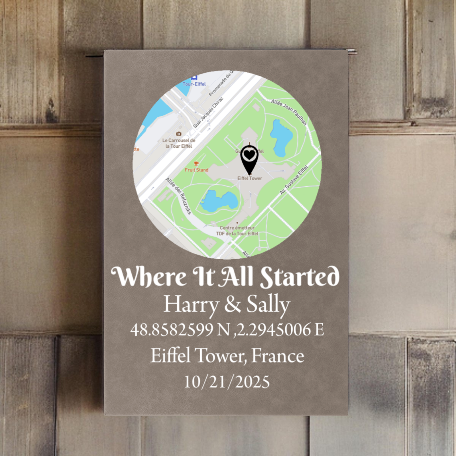 Where We Met Map Sign