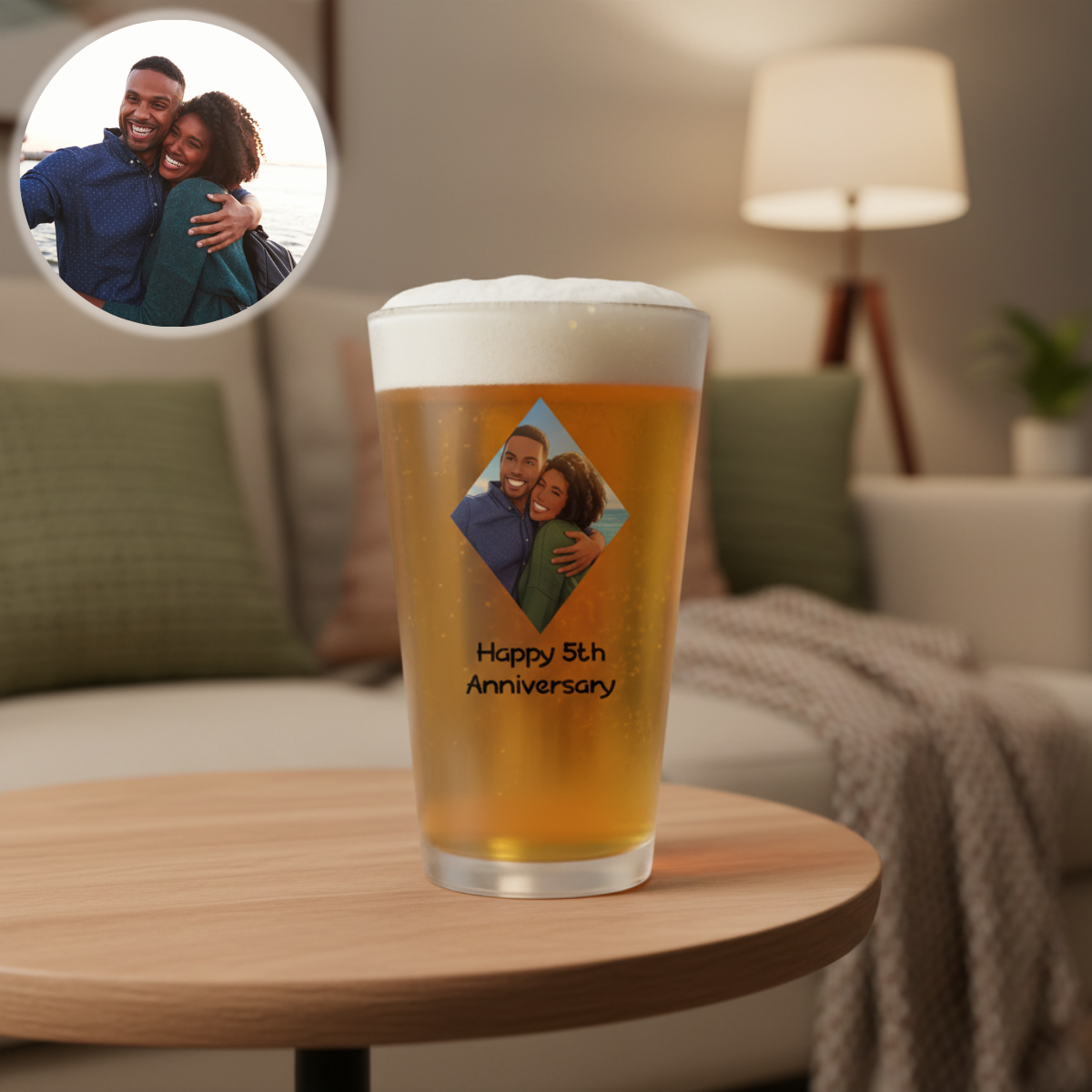 Frosted Anime Pint Glass