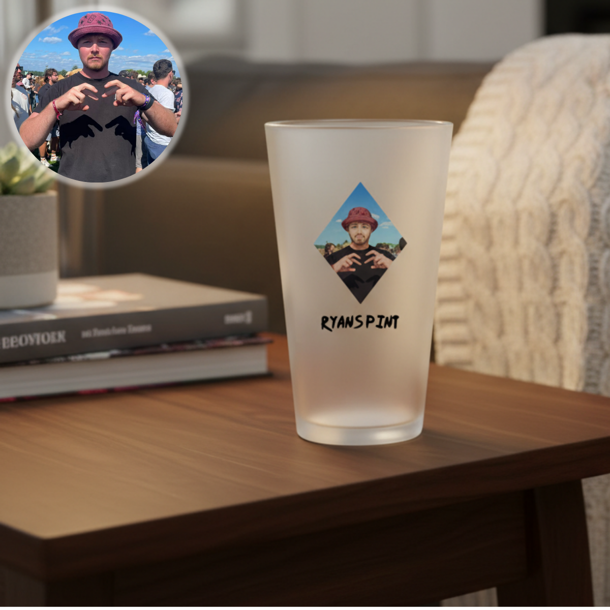 Frosted Anime Pint Glass
