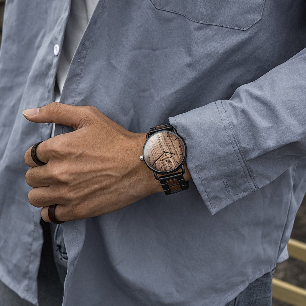 Unique Personalized Gunmetal Minimalist Watch Customized Gifts for Men by Groovy Guy