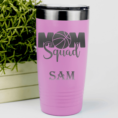 Pink Basketball Tumbler With Elite Moms Of The Court Design