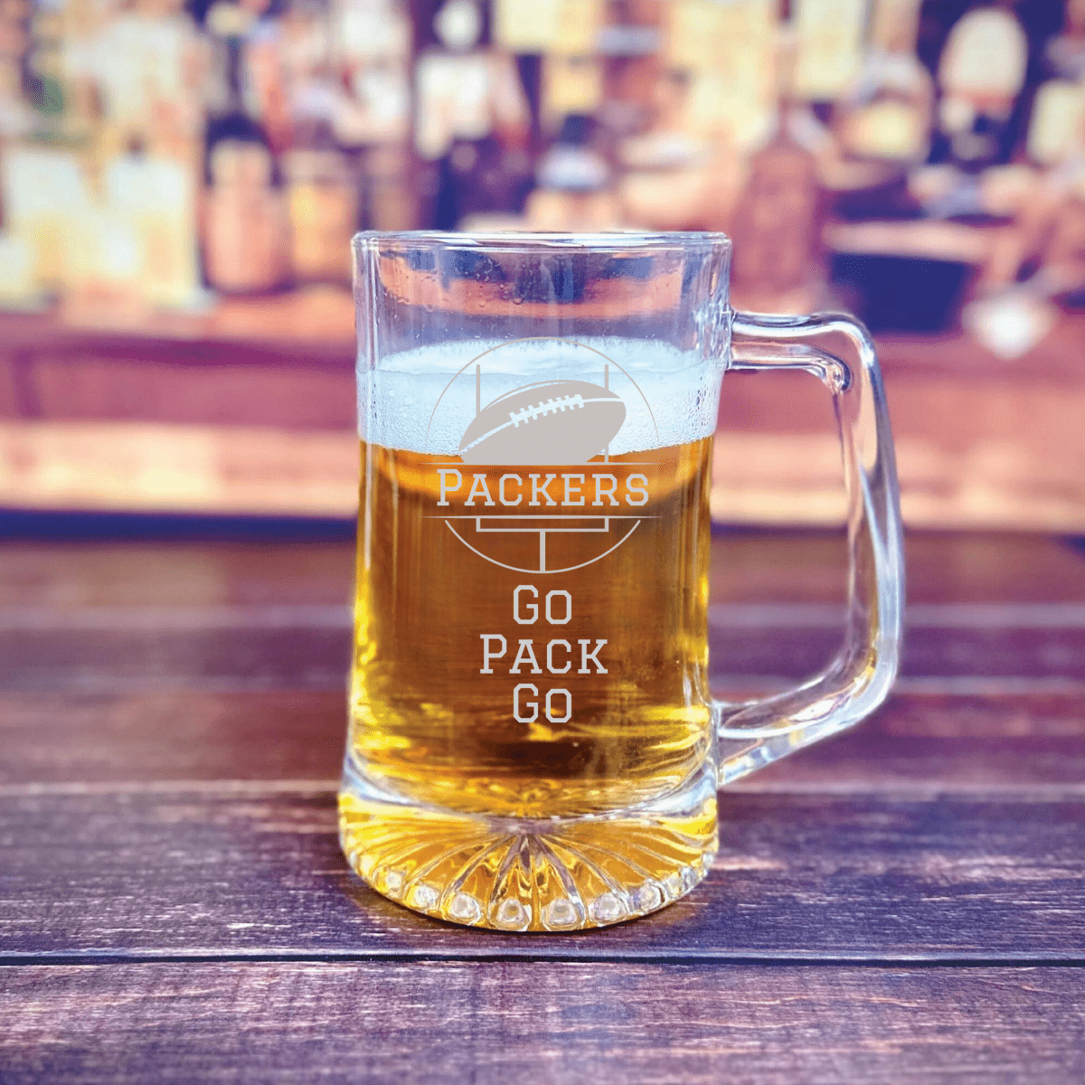 Unique Personalized Champions Beer Mug Customized Football Gifts for Men by Groovy Guy