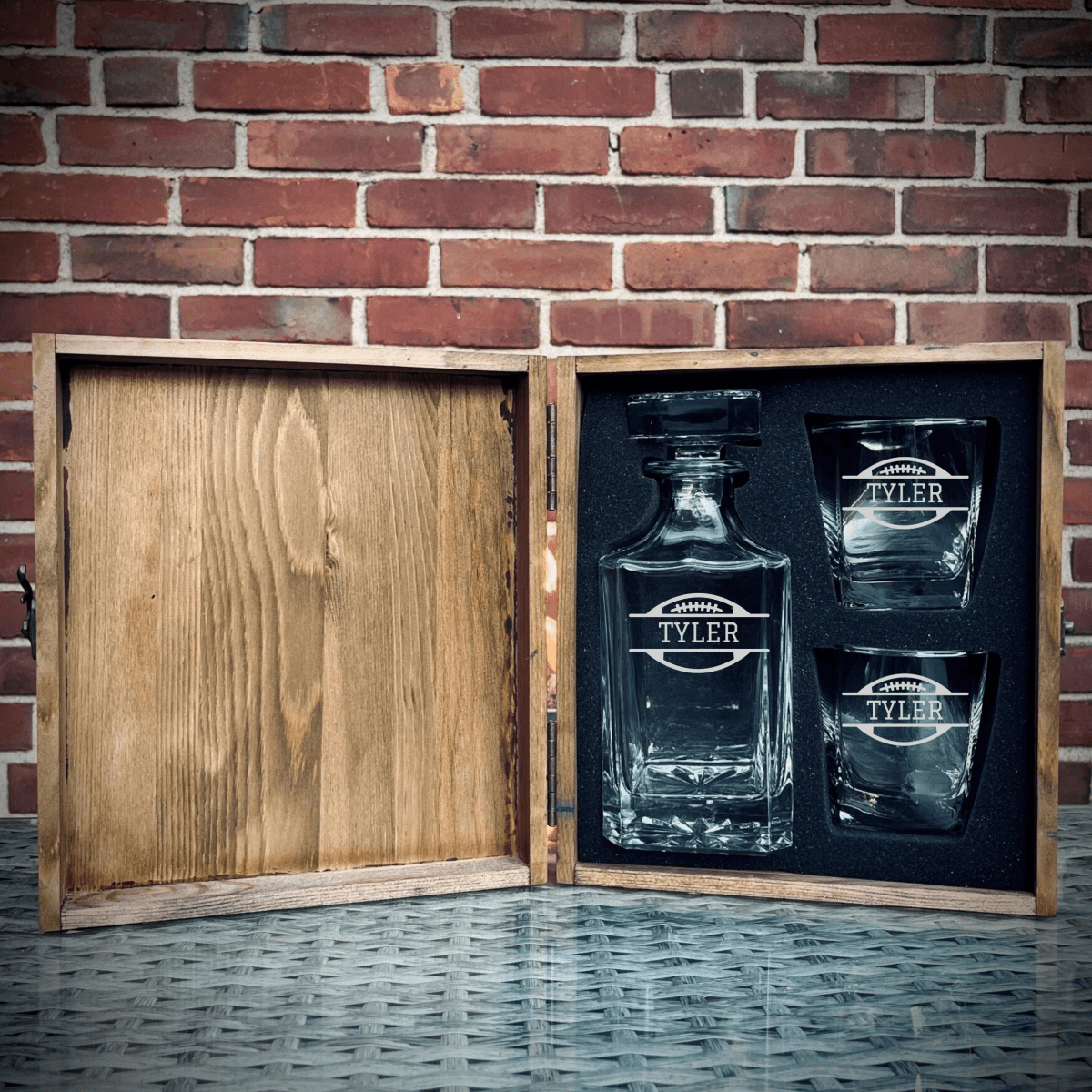 Unique Personalized Fantasy Football Champions Decanter Customized Gift Set Gifts for Men by Groovy Guy