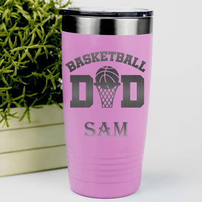 Pink Basketball Tumbler With Father Of The Court Design
