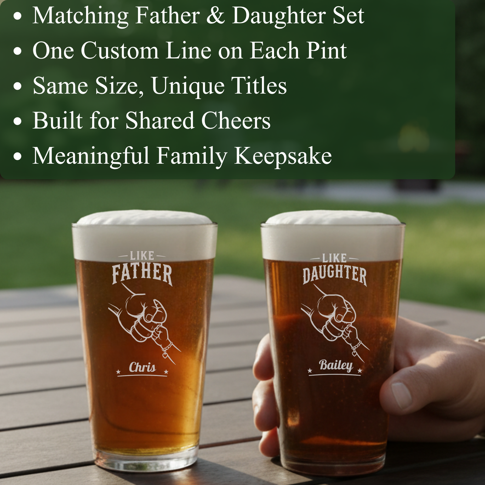 Like Father, Like Daughter Pint Set