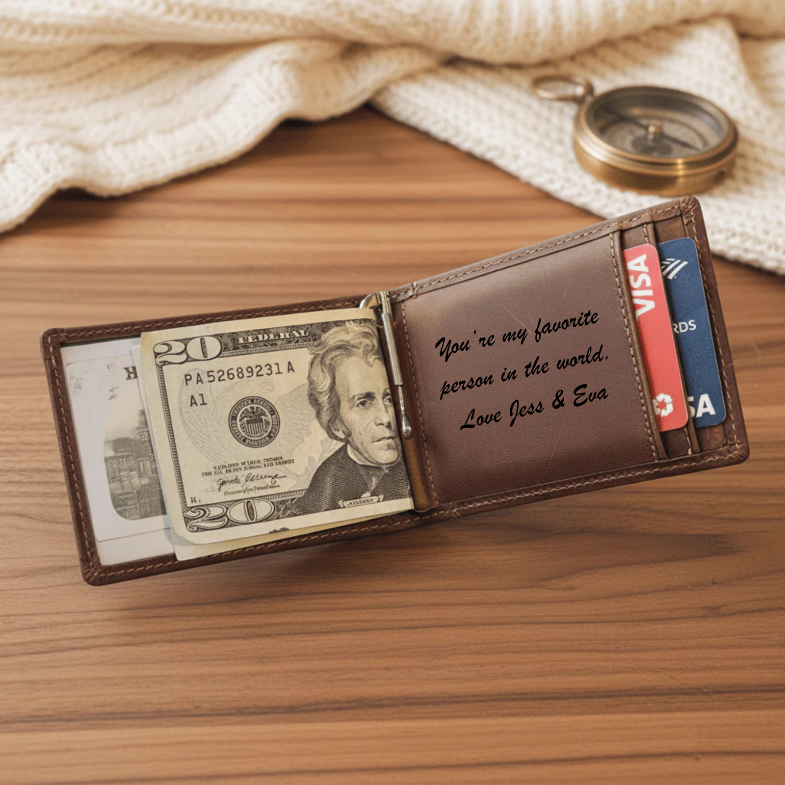 Girl Dad Personalized Leather Wallet