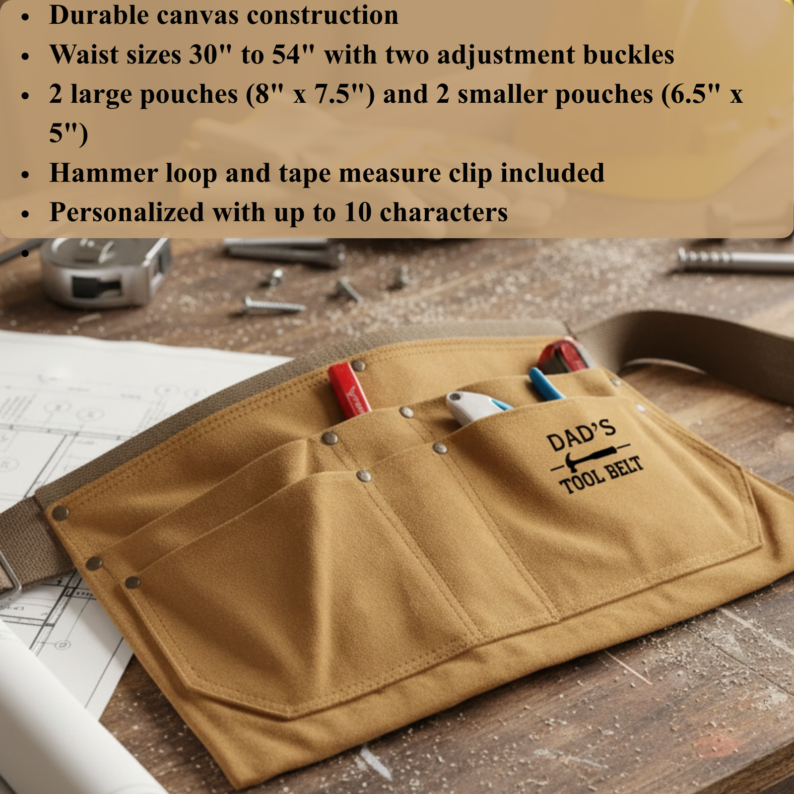 Handyman Dad Personalized Tool Belt