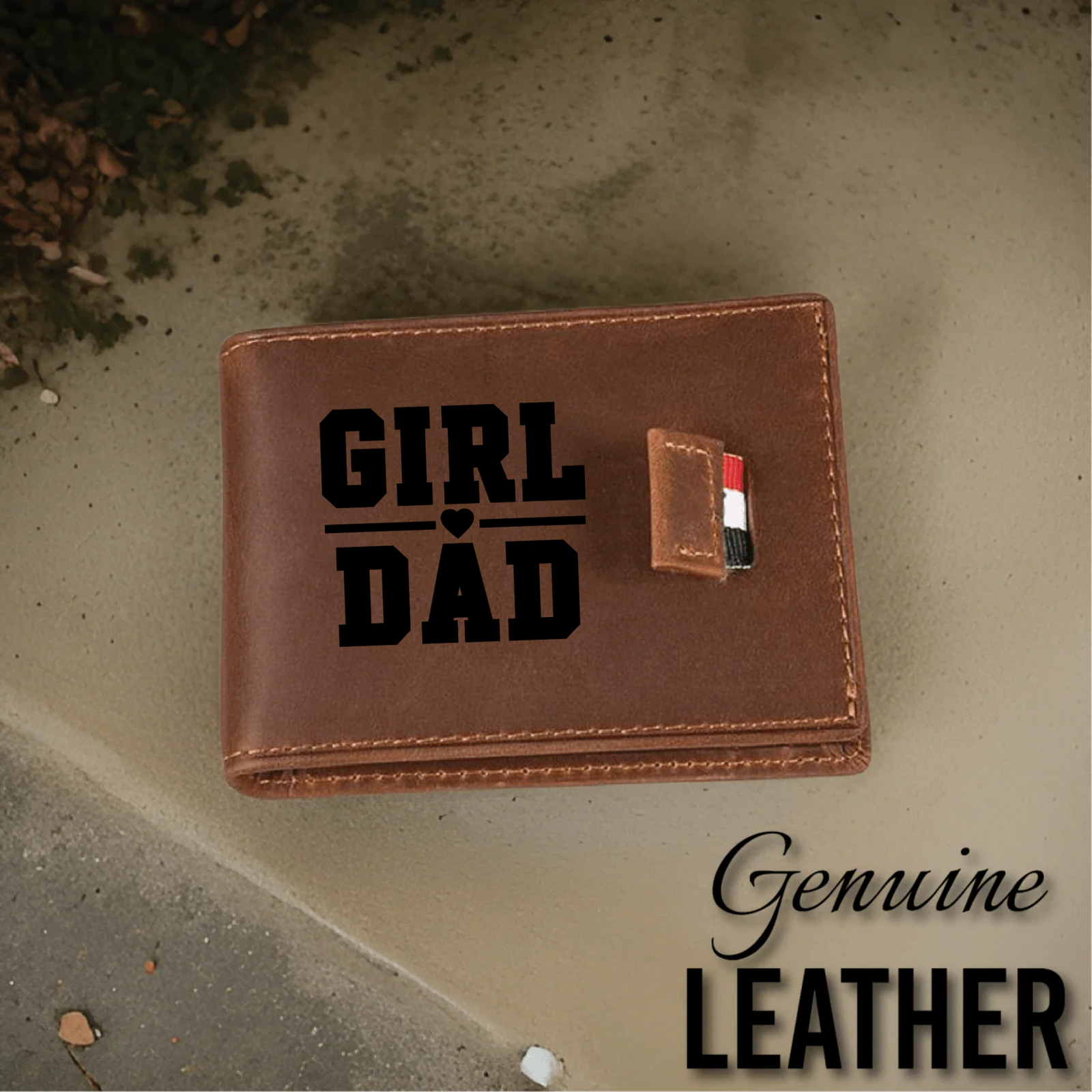 Girl Dad Personalized Leather Wallet