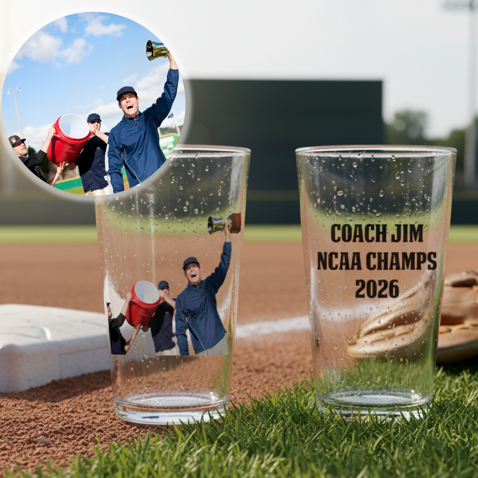 Custom Sports Photo Pint Glass