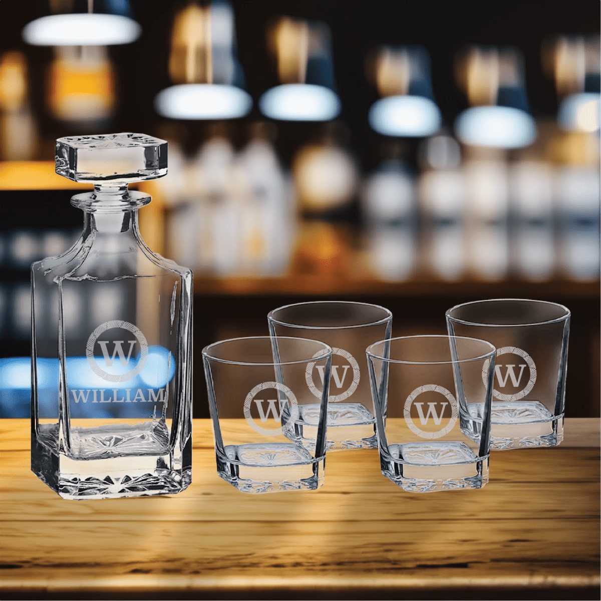 Unique Personalized Royal Pour : Decanter & Whiskey Glass Set Customized Whiskey Glass Set Gifts for Men by Groovy Guy