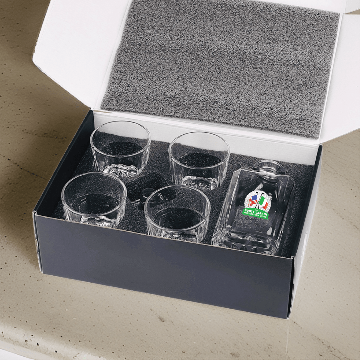 Unique Personalized Golf Tournament Decanter Set Customized Decanter Set Gifts for Men by Groovy Guy