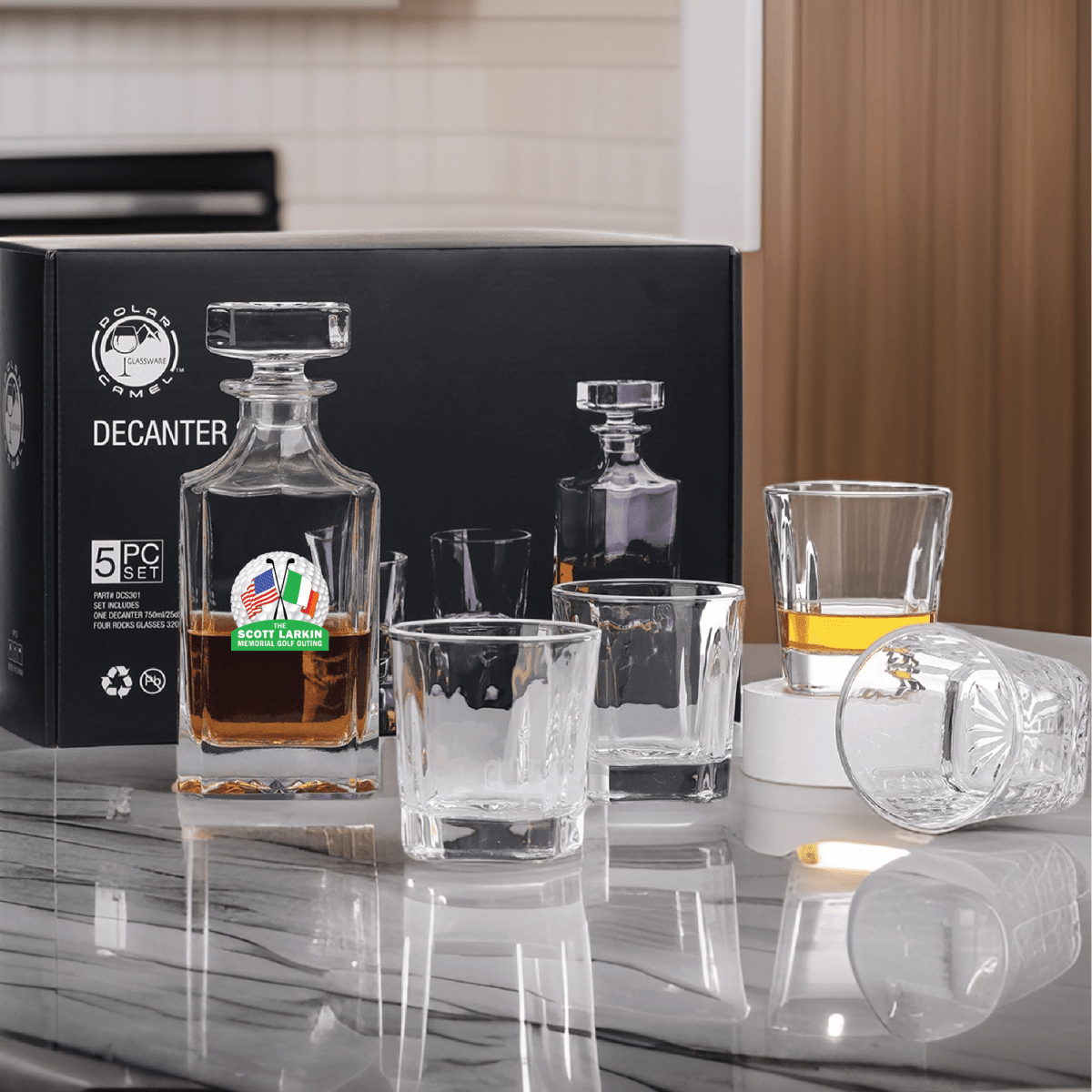 Unique Personalized Golf Tournament Decanter Set Customized Decanter Set Gifts for Men by Groovy Guy