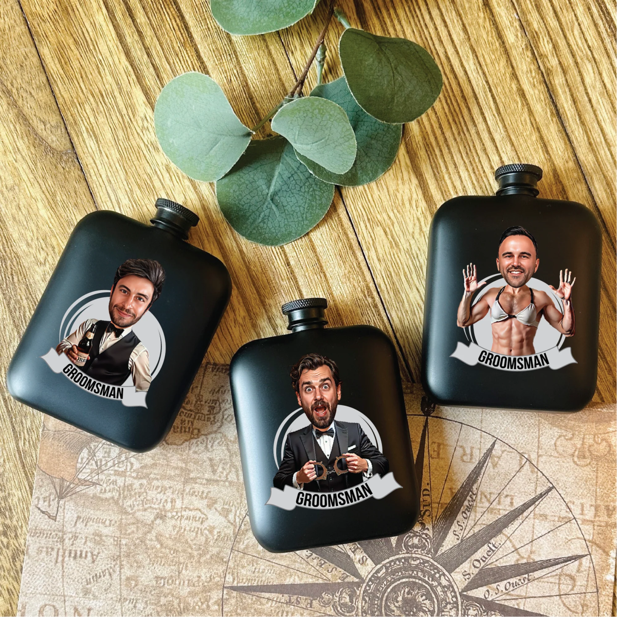 Unique Personalized Groomsmen Grins Flask Customized Groomsmen Gifts Gifts for Men by Groovy Guy