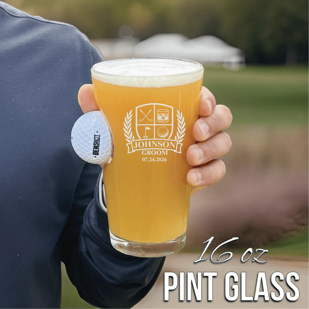 Groomsmen Golf Ball Pint