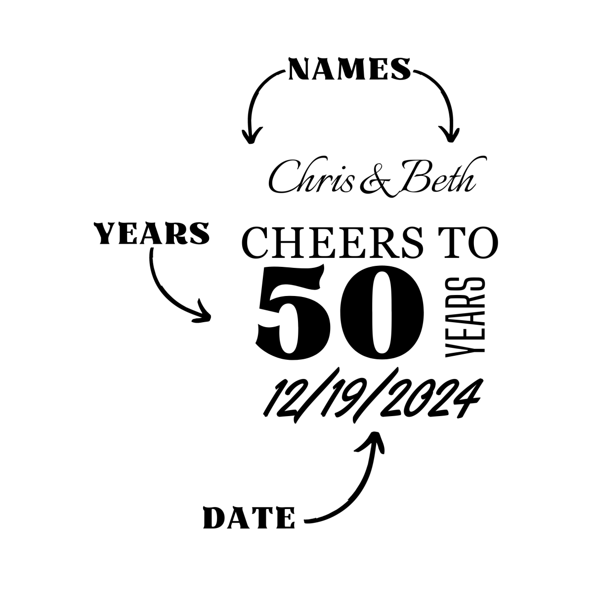 Unique Personalized Cheers To The Years Decanter Customized personalized decanters Gifts for Men by Groovy Guy