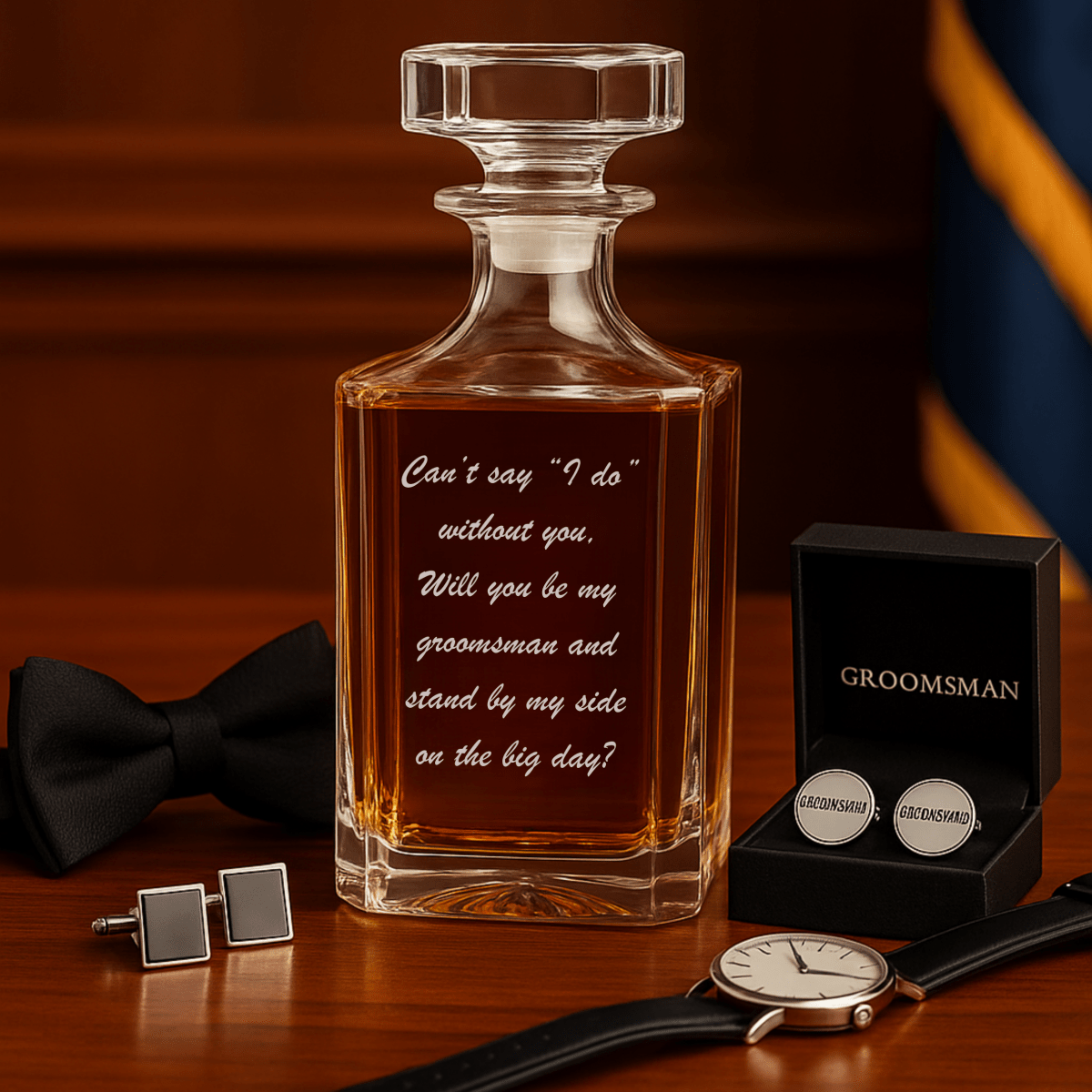 Unique Personalized The Wedding Wingman Decanter Customized Groomsman Gifts Gifts for Men by Groovy Guy