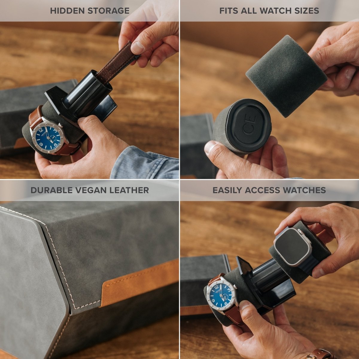 Unique Personalized HEX Travel Watch Roll - 2 Slot Customized watch case Gifts for Men by Groovy Guy